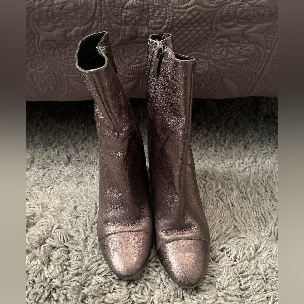 Kendall & Kylie Shimmering Silver Ankle Boots